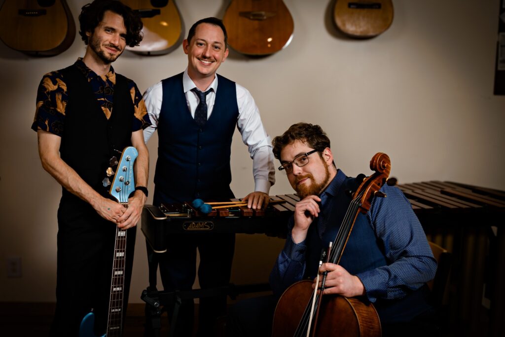 Peter pictured with music trio